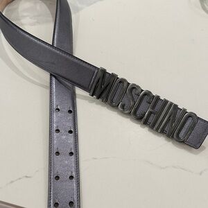 Moschino Metallic Gray Belt Bag